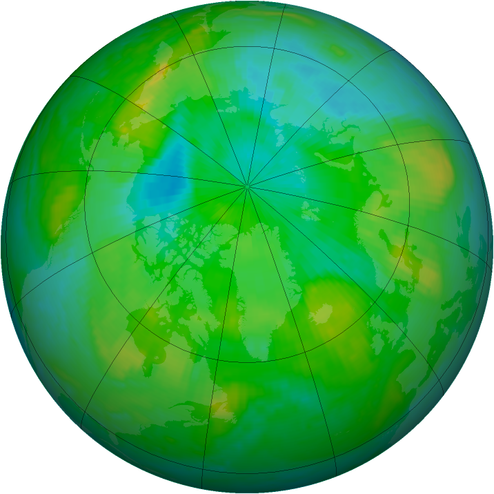Arctic ozone map for 14 August 1998